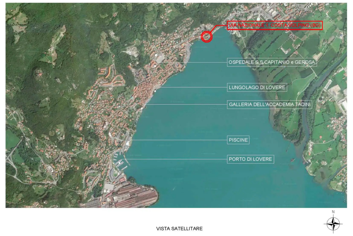 Commercial Building For Sale in front of Lake Iseo Lovere Italy